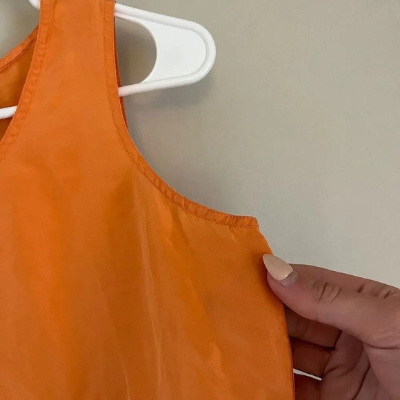 Diane Von Furstenberg Womens Orange Blouse XS Sleeveless Silk Tank Summer Casual - Picture 6 of 9